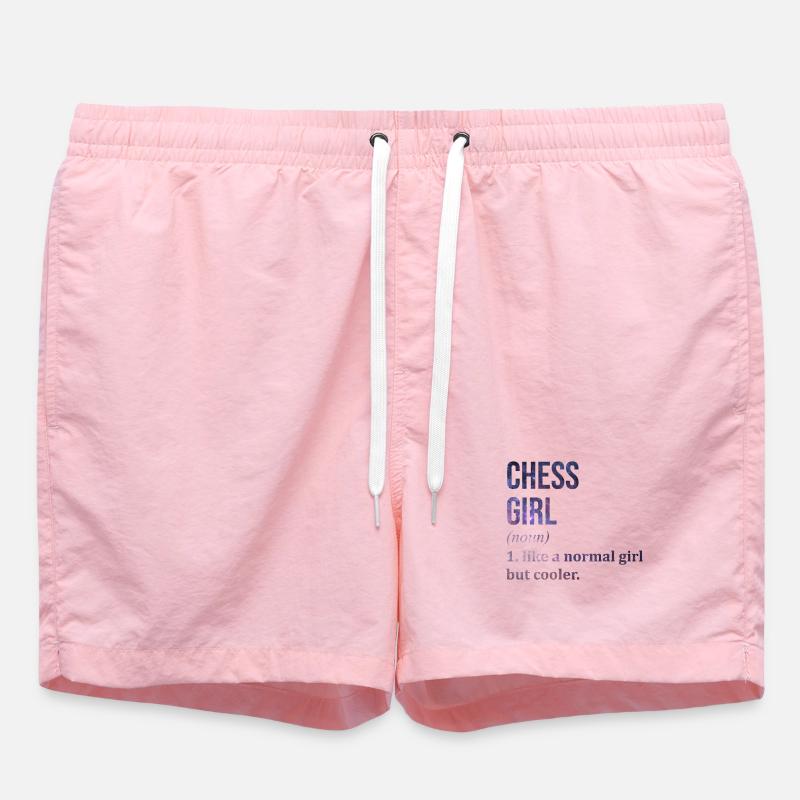 échecs - Short de bain - rose