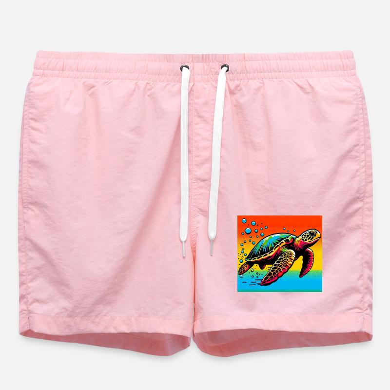 turtle - Swim Trunks - pink