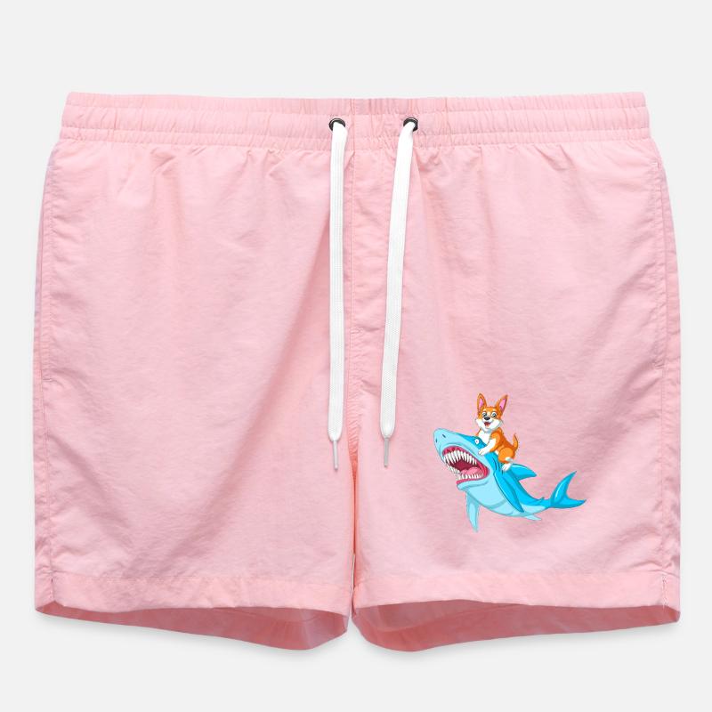 Corgi-Reithai lustiges Tierhemd - Badeshorts - Pink