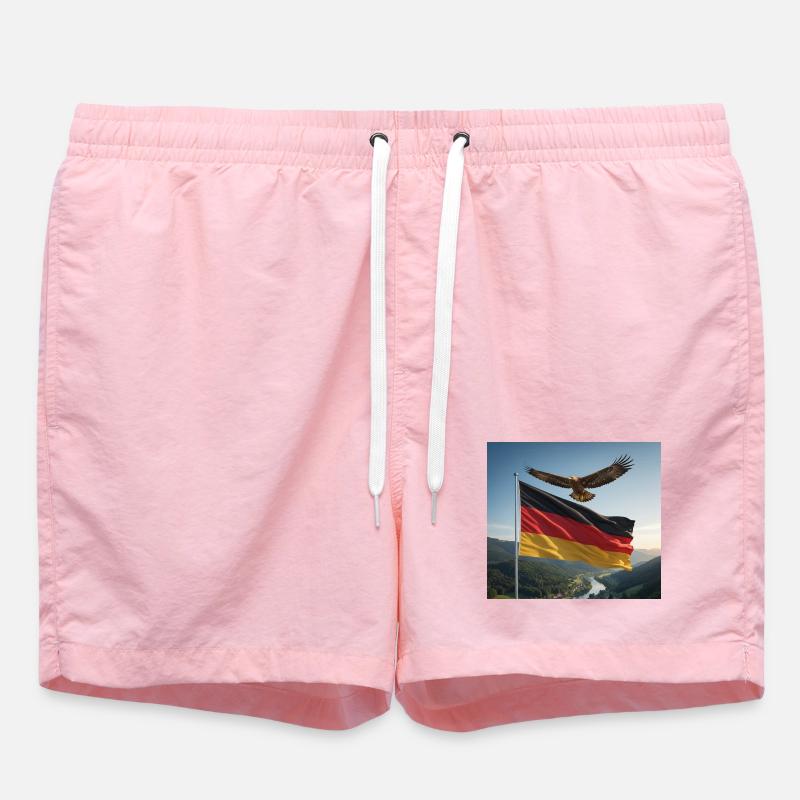 Aigle au-dessus du drapeau allemand - Short de bain - rose