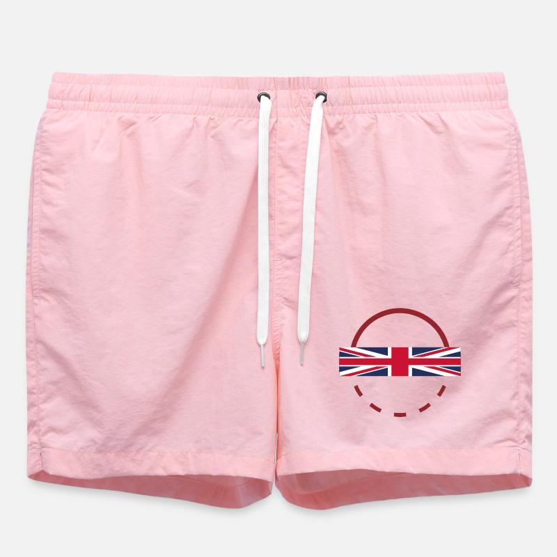 Union Jack Arc Emblem - Swim Trunks - pink