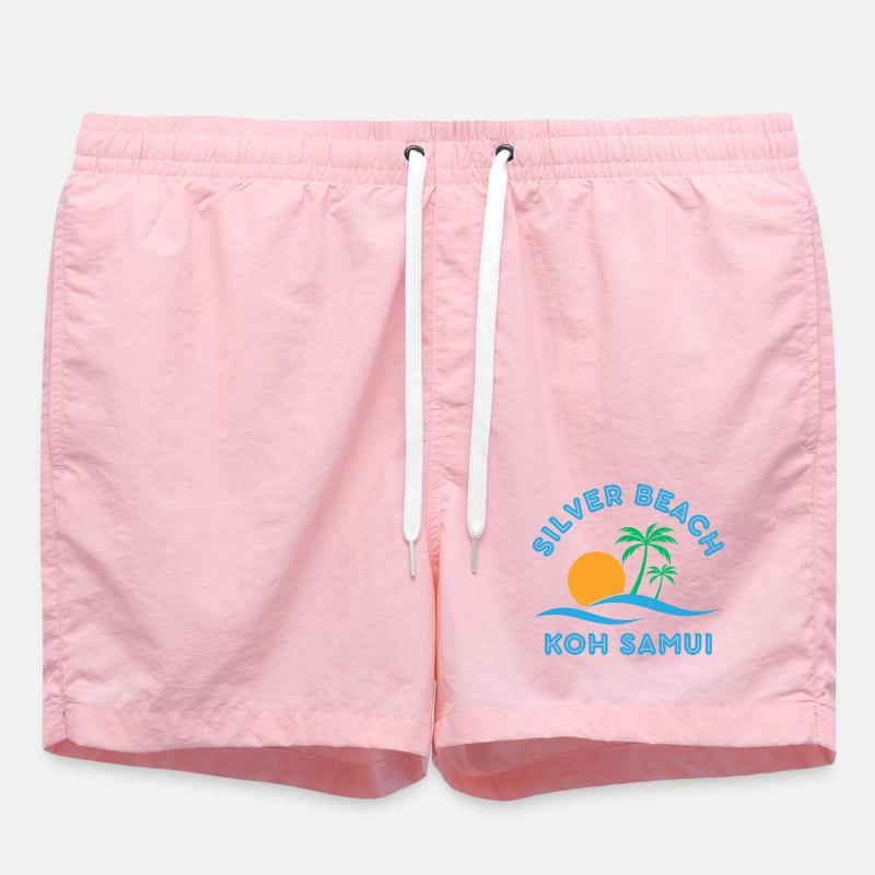 Silver Beach Koh Samui Sunset - Swim Trunks - pink