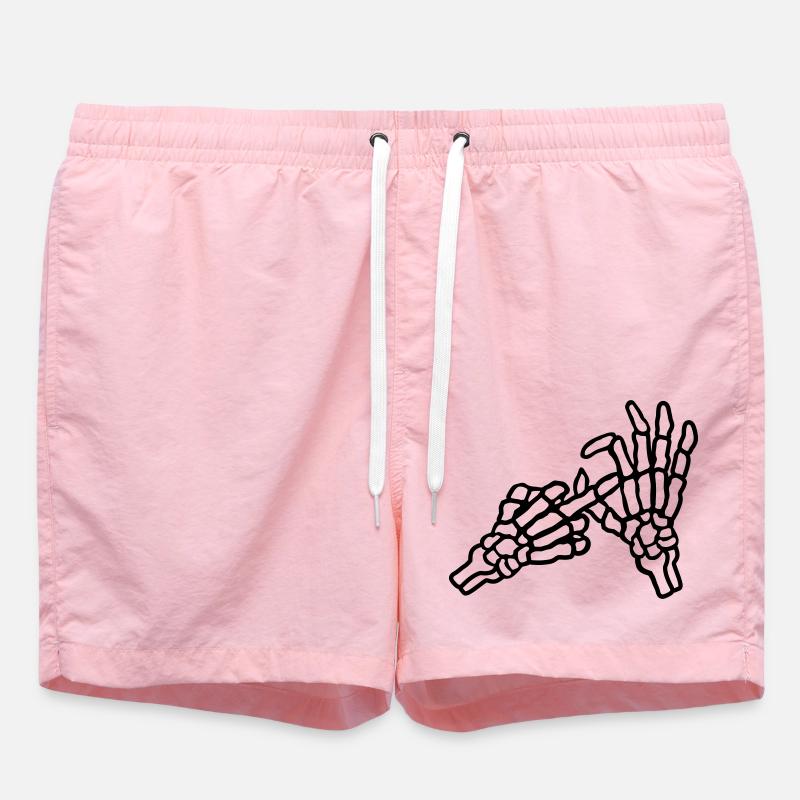 Mittelfinger Loch Geste Skelett - Badeshorts - Pink
