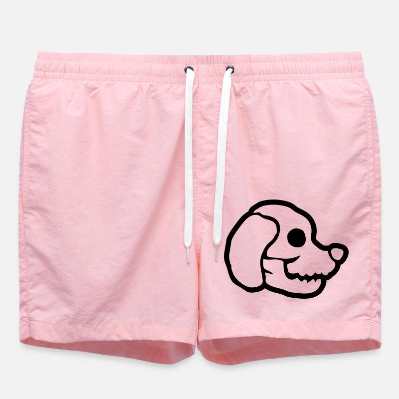 Skull Dog Halloween Squelette - Short de bain - rose