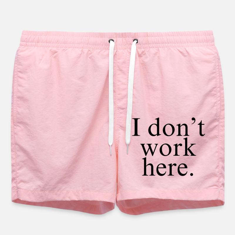 I Don't Work Here shirt - Swim Trunks - pink