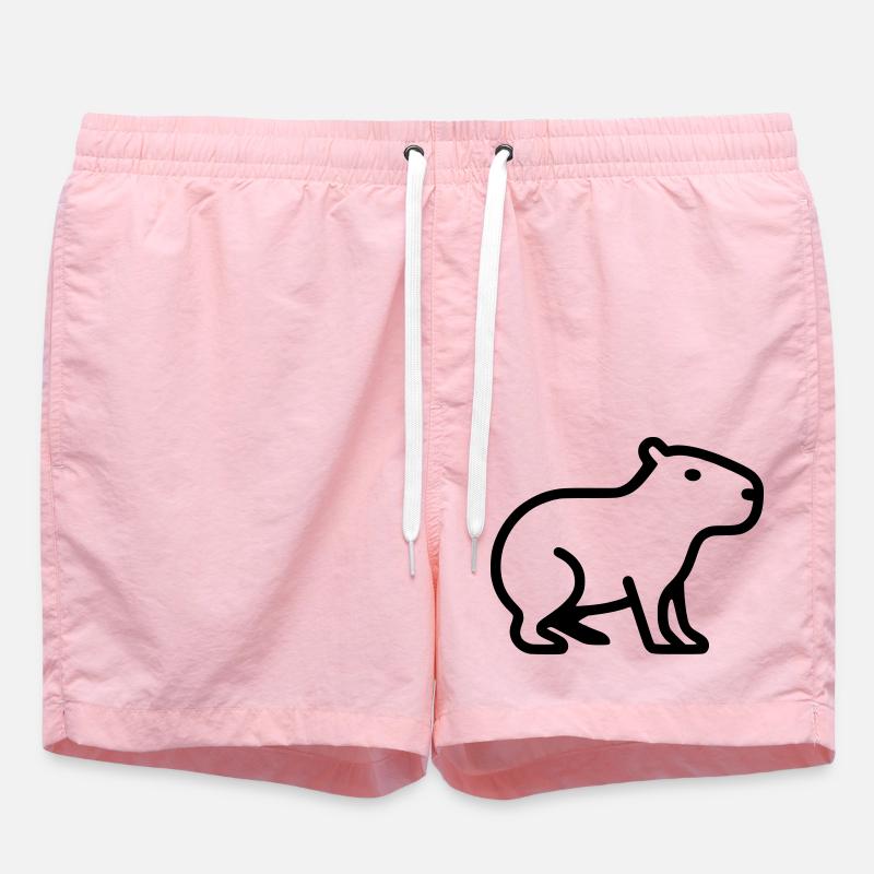 Capybara Minimalistisch Logo - Badeshorts - Pink
