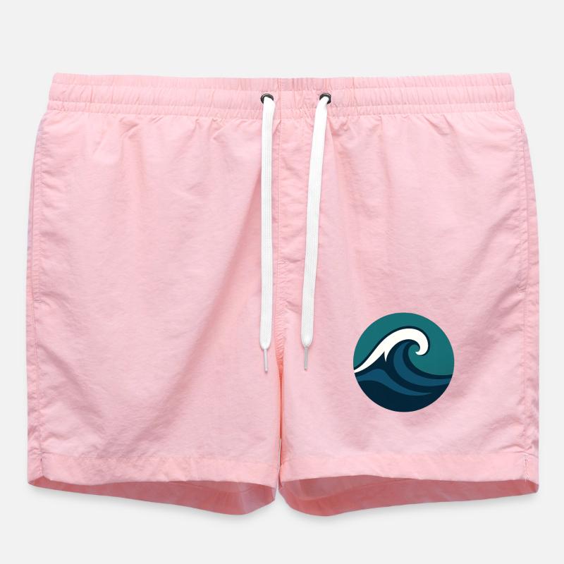 Stylized Ocean Wave - Swim Trunks - pink