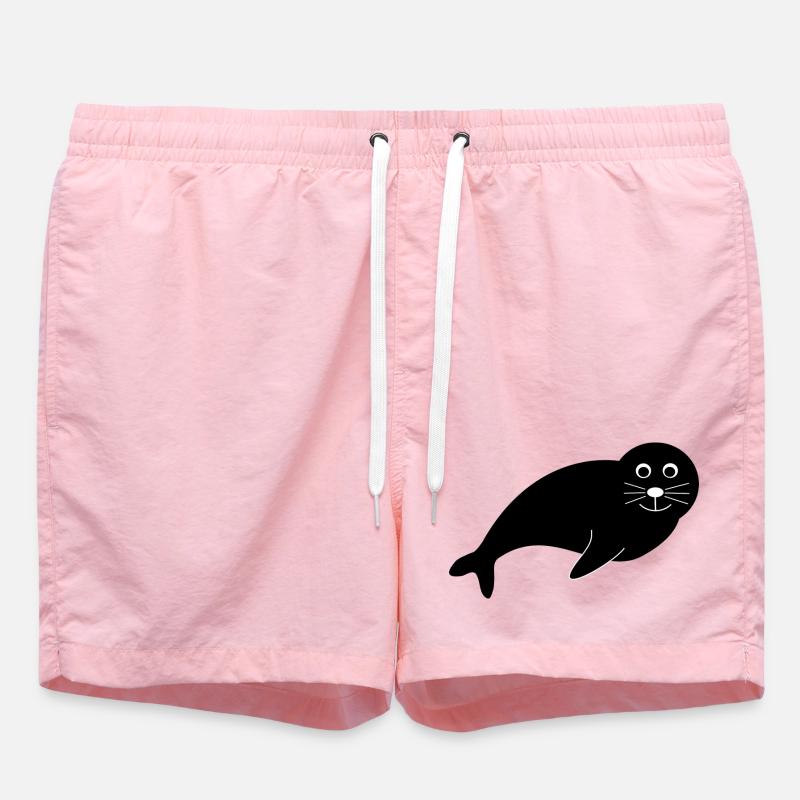 Sceaux, phoques, phoques, phoques animaux - Short de bain - rose