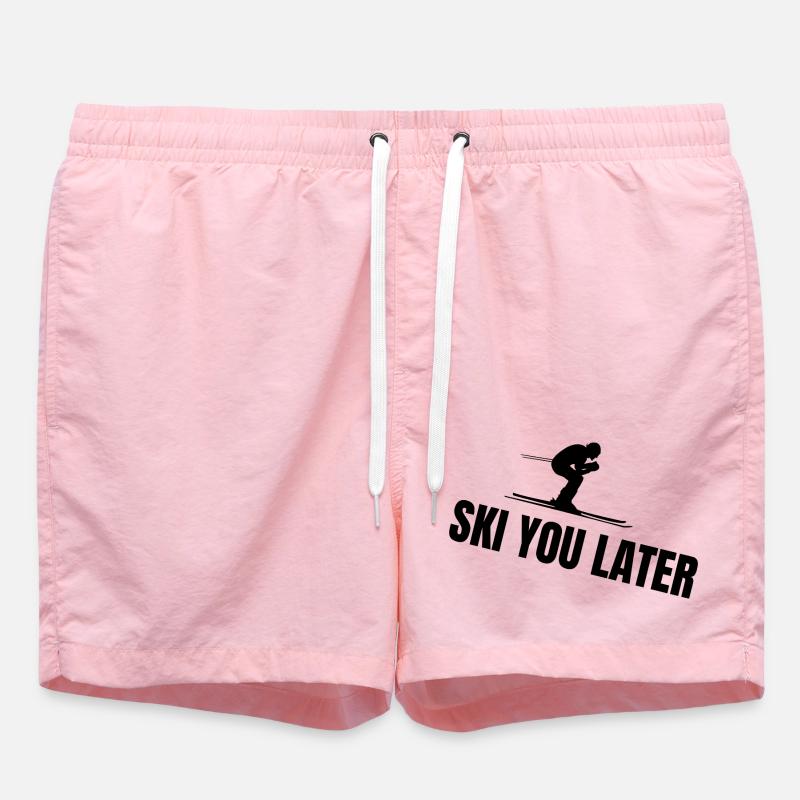SKI YOU LATER – Funny ski saying - Swim Trunks - pink