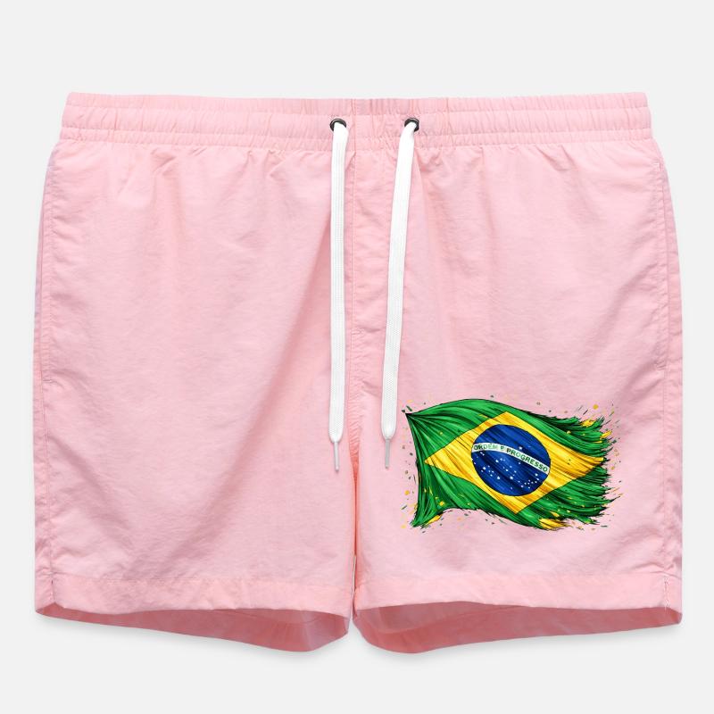 Drapeau brésilien Brésil - Short de bain - rose