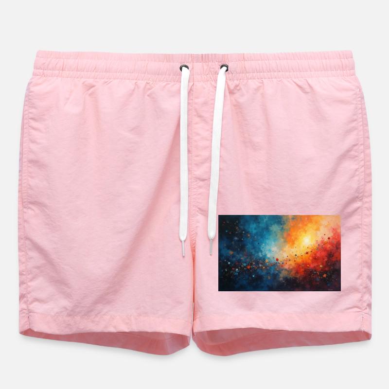 Cosmic Dawn Abstract Splash - Badeshorts - Pink
