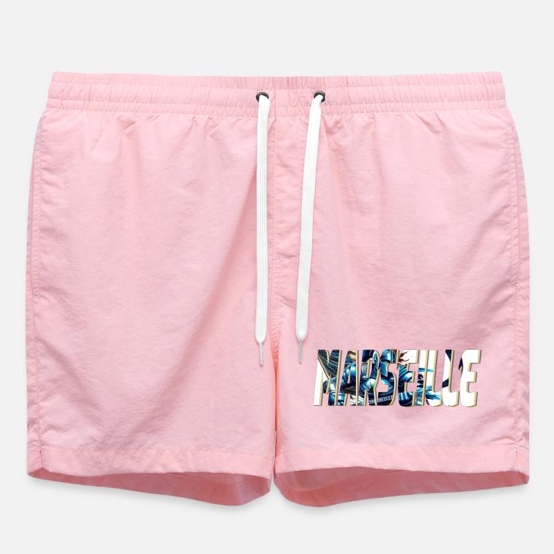 Marseille stylized comic book design - Swim Trunks - pink