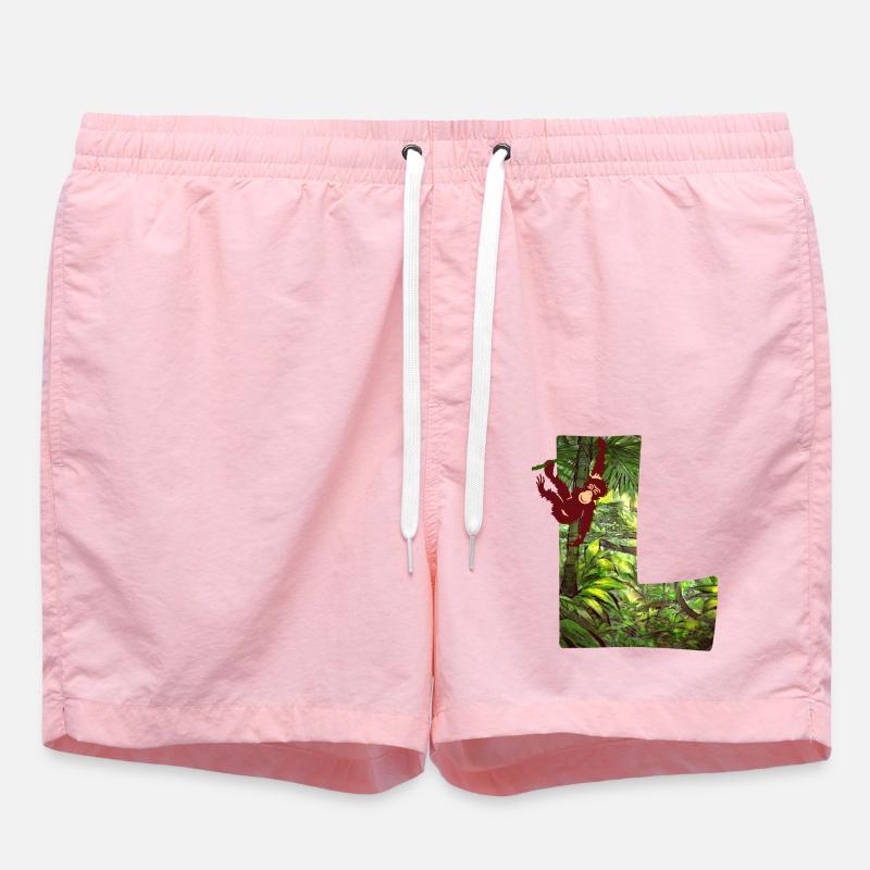 jungle with monkey l - Swim Trunks - pink