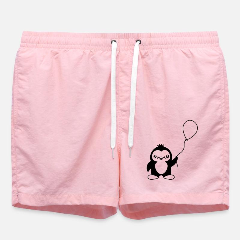 Penguin Child Balloon - Swim Trunks - pink