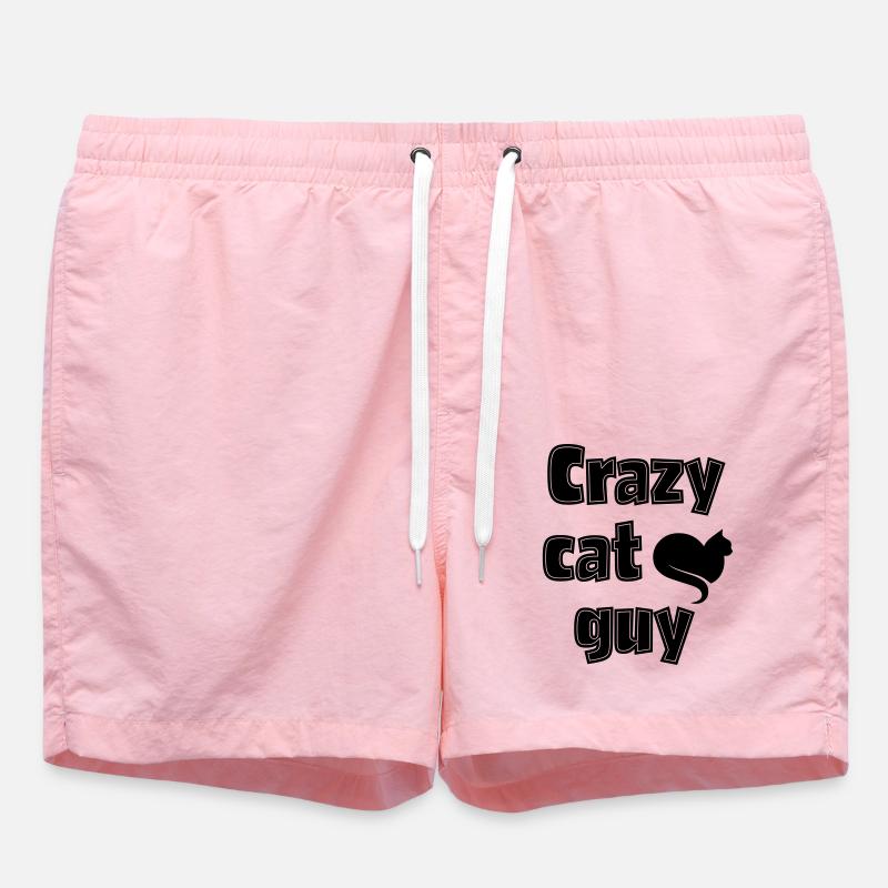 crazy cat guy - Swim Trunks - pink