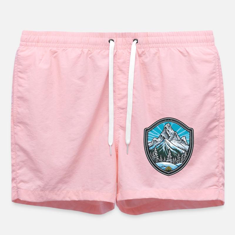 Mountains 4 - Swim Trunks - pink