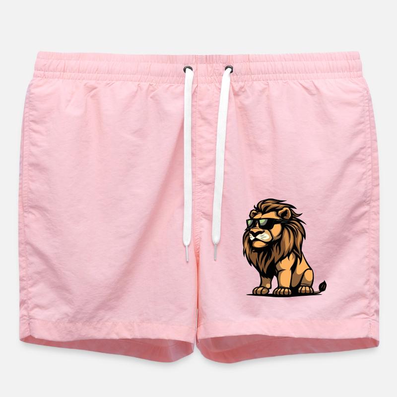 Lion Bande Dessinée Cool - Short de bain - rose