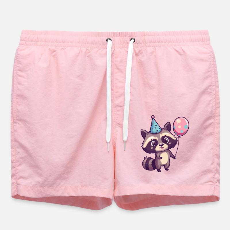 Raton laveur anniversaire bébé - Short de bain - rose