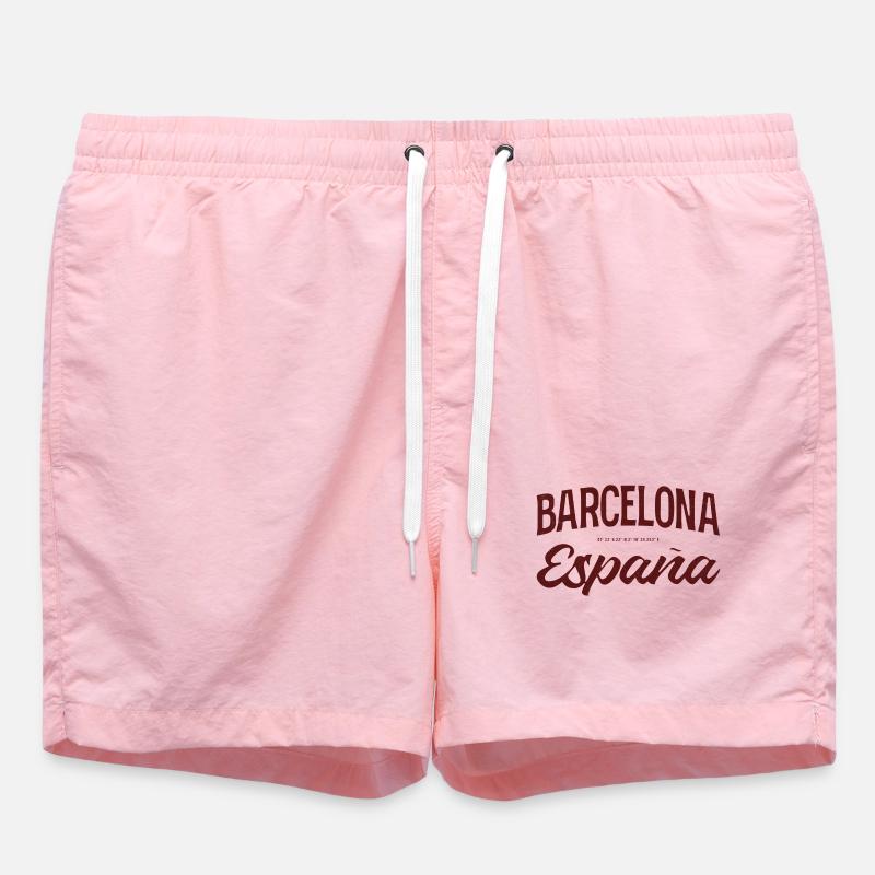 Barcelona Spanien Script Logo - Badeshorts - Pink