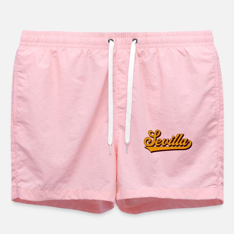 Séville Rétro Script Jaune - Short de bain - rose