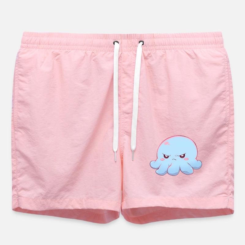 Blue grumpy octopus - Badeshorts - Pink