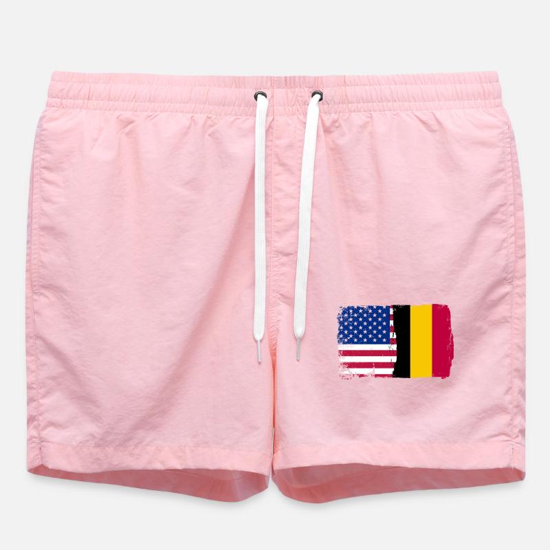 Grunge US Belgique Drapeau Split - Short de bain - rose