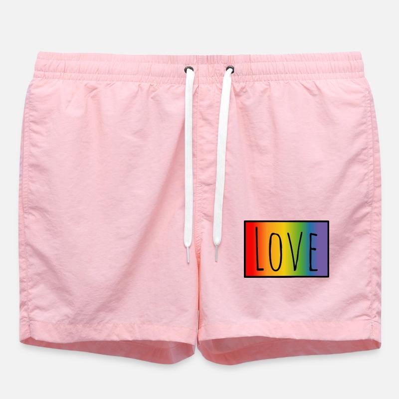 CSD Tshirt Regenbogen Love - Swim Trunks - pink