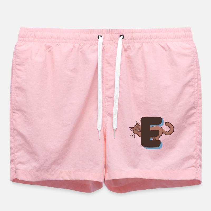 Cat Letter E - Swim Trunks - pink