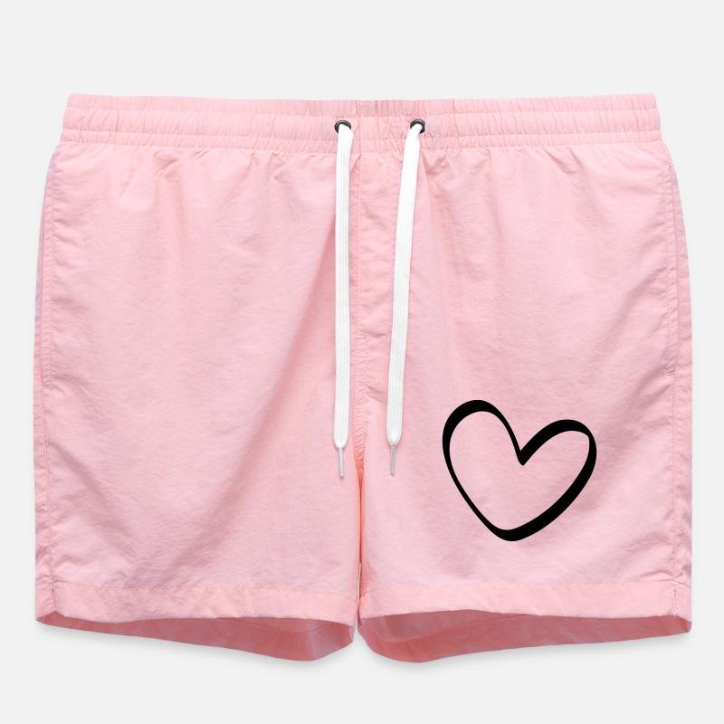 Das ungleiche Herz Outline - Badeshorts - Pink