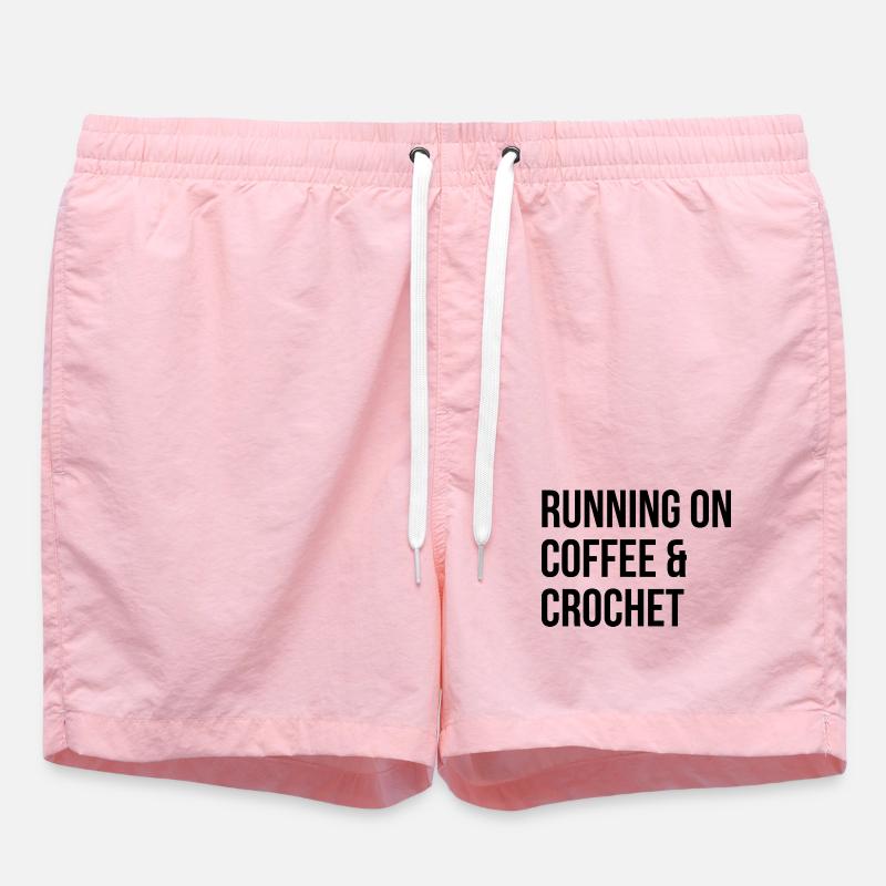 crochet - Short de bain - rose