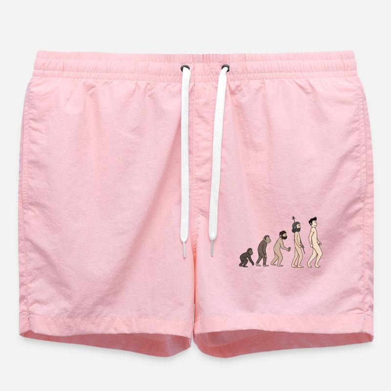 Menschheits Entwicklung - Evolution Illustration - Badeshorts - Pink