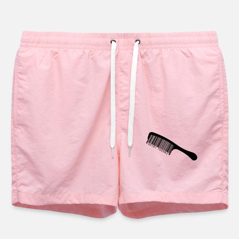 Illustration peigne avec code-barre - Short de bain - rose