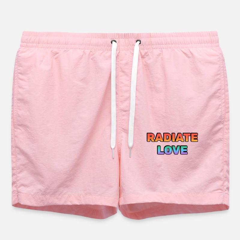Radiate Love Gradient Typography - Swim Trunks - pink