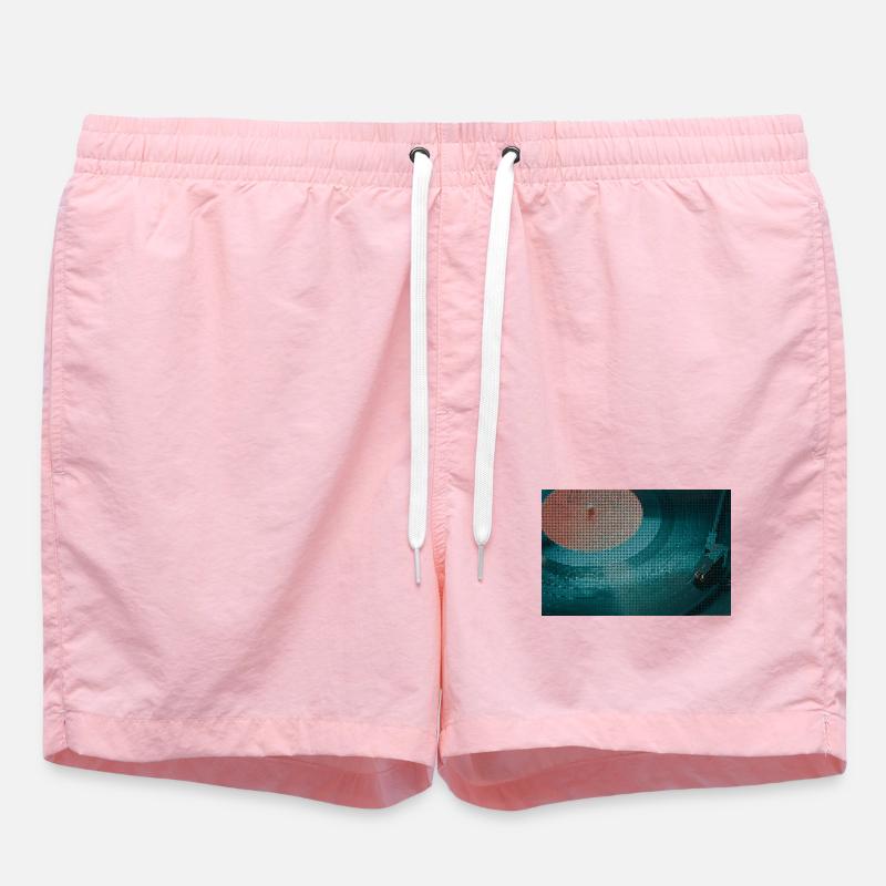 Turntable in a curvy pattern - Swim Trunks - pink