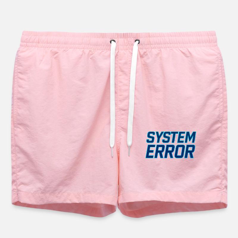 System Error Glitch Design - Swim Trunks - pink