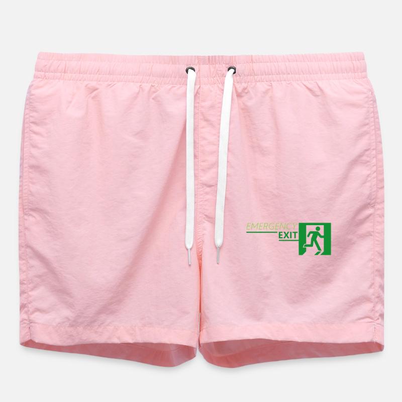 Emergency EXIT Classic Green - Swim Trunks - pink