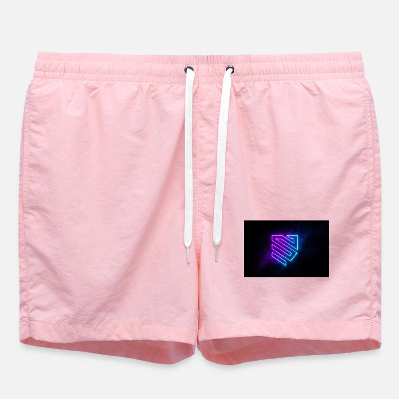 Neon Geometric Shield - Swim Trunks - pink