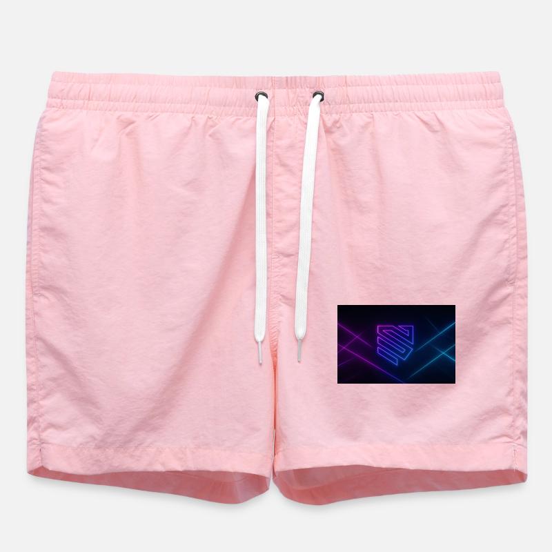 Neon Geometry Glow - Swim Trunks - pink