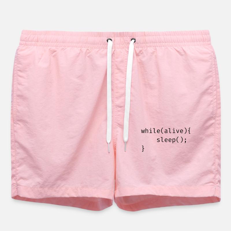 while(alive){ sleep(); Memes - Swim Trunks - pink
