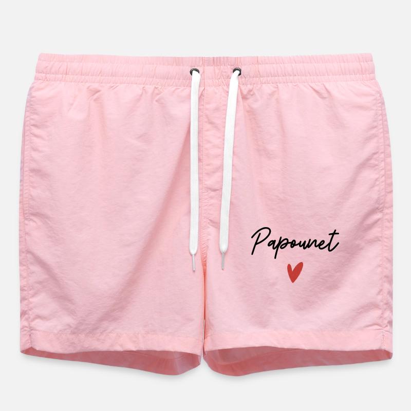 Daddy Heart Gift Idea - Swim Trunks - pink