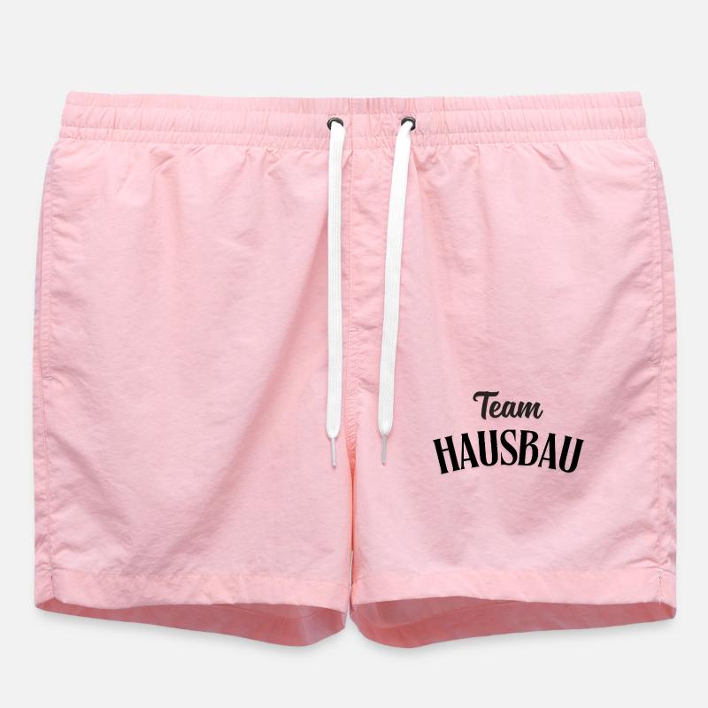 Team House Construction - Swim Trunks - pink