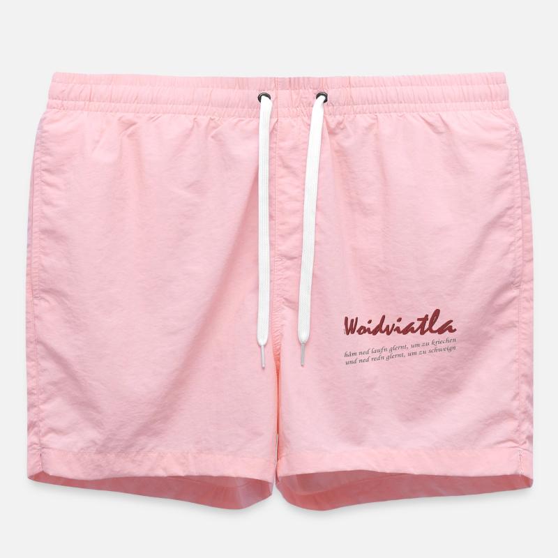 Woidviatla Script Logo - Swim Trunks - pink
