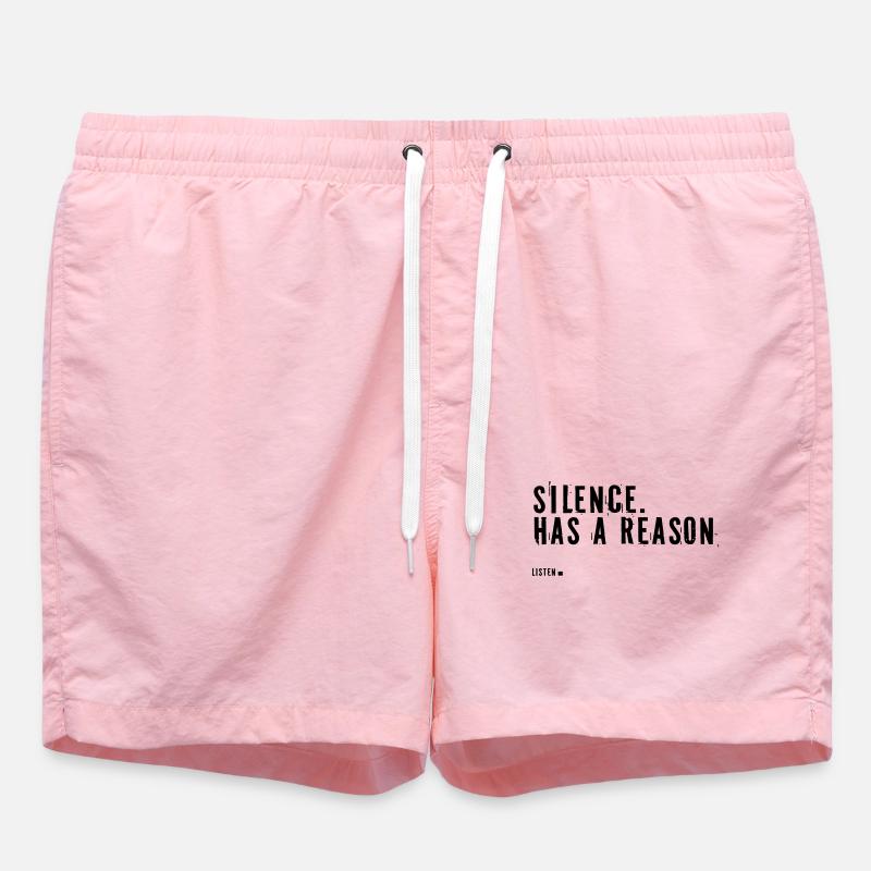 silence.  Has a reason. - Swim Trunks - pink