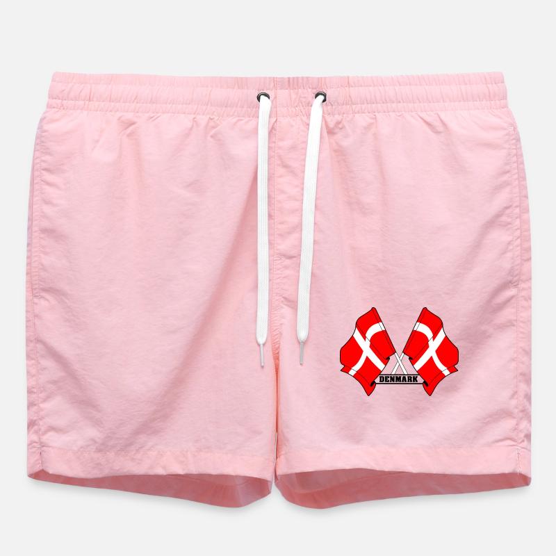 DANEMARK – Drapeaux croisés - Short de bain - rose