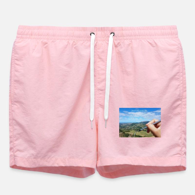 Heavenly Creation Quote Landscape - Swim Trunks - pink