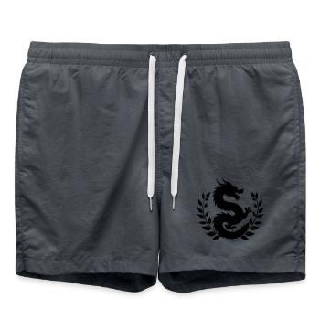 Drache im Pflanzenkranz – minimalistische Malerei - Badeshorts -  - Vorne