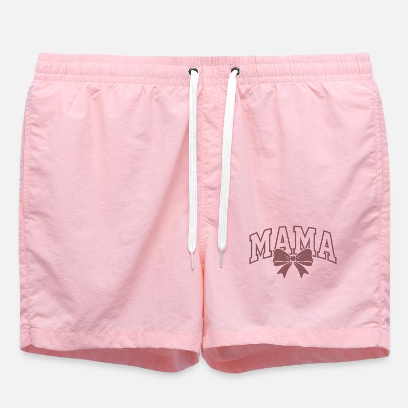 Mama Statement – Elegant Mama Bow Design - Swim Trunks - pink