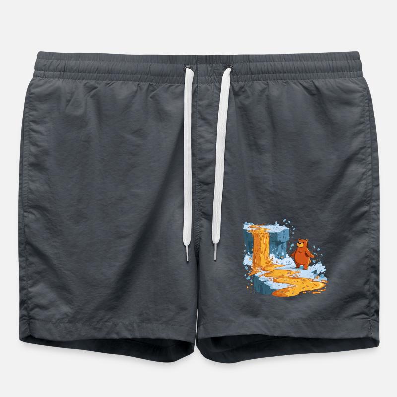 Bär am Lavastrom auf Eis - Badeshorts - Pink