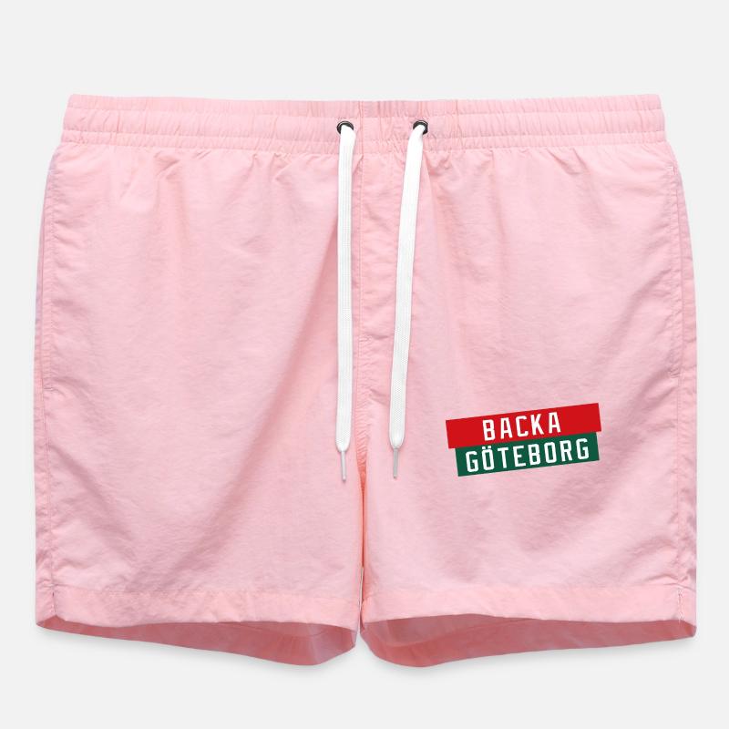 Backa Göteborg Diagonaltext - Swim Trunks - pink