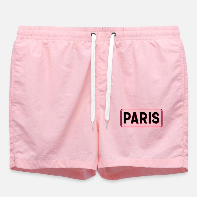 Pariser Red-Frame-Typografie - Badeshorts - Pink